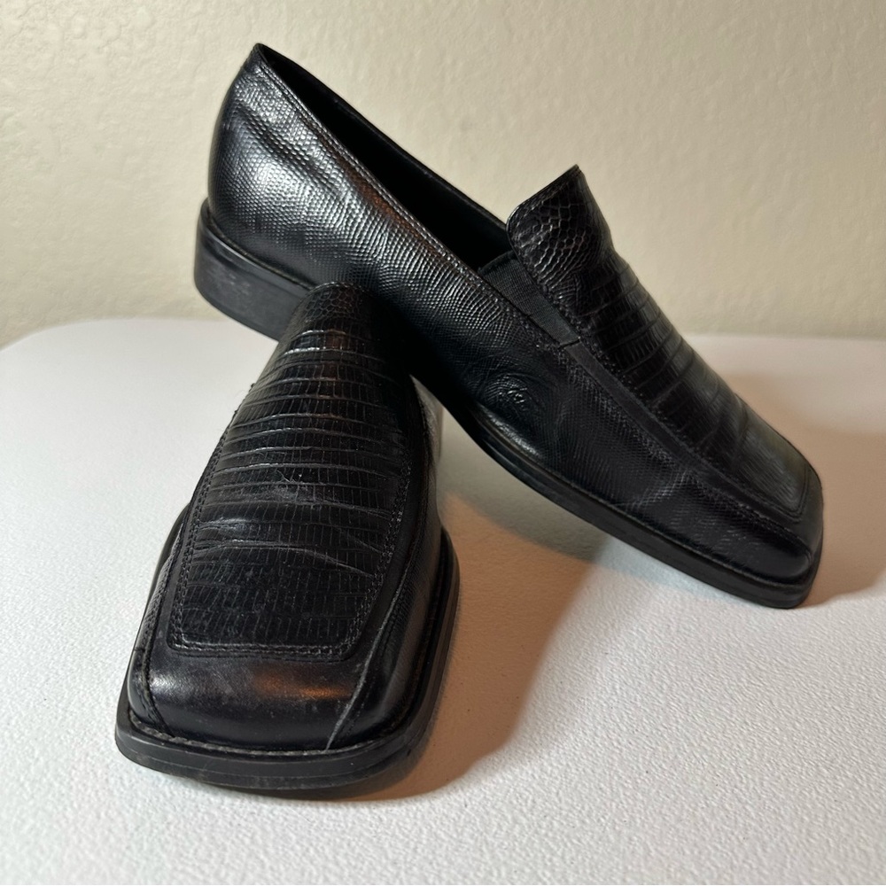 Stacy Adams Black Loafers Slip-On Leather